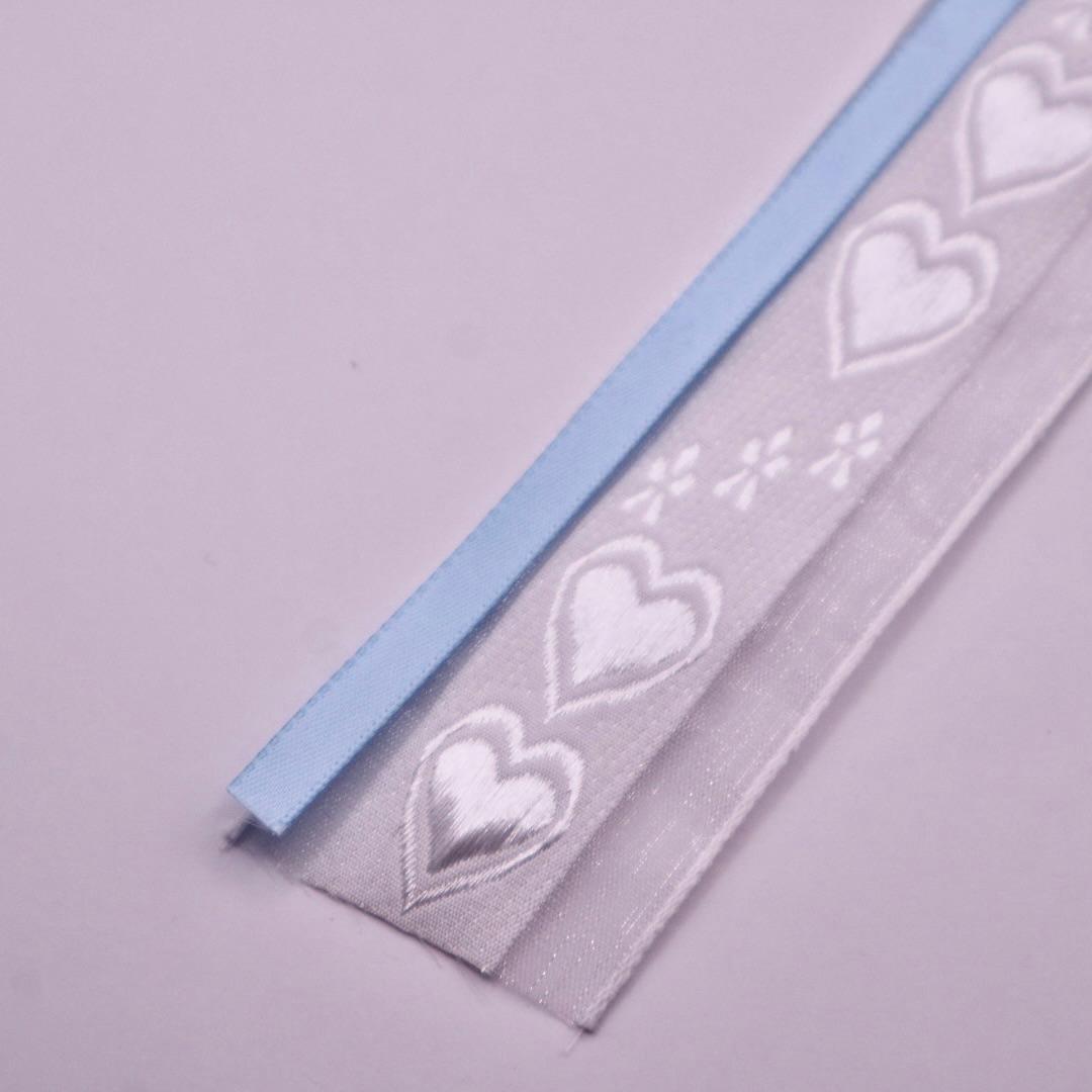 【オーダー可能】イニシャル　くるみボタンのヘアリボン　宝塚　組カラー　クロスステッチ刺繍 | 8枚目